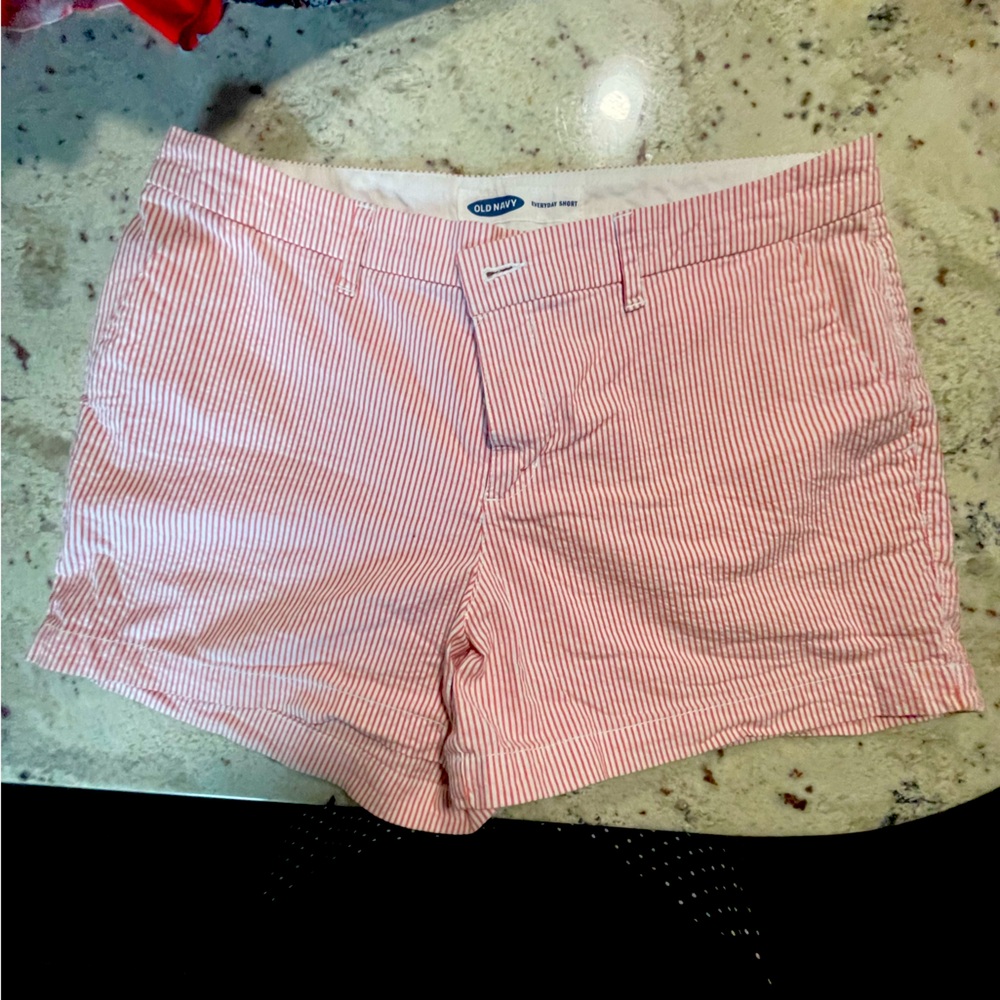 Old Navy Red and White Striped Shorts